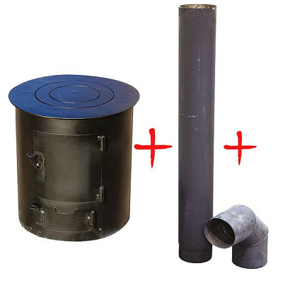 Піч Горяна + Труба ф120 + Коліно 90 Ф 120 1.2 мм