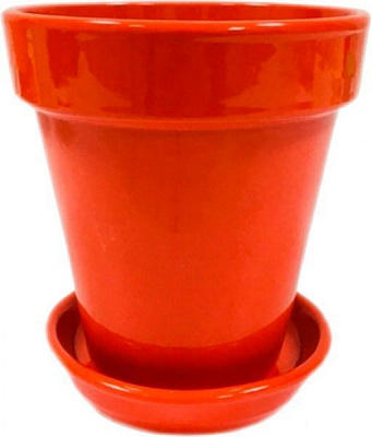 Горщик керамічний Оріана-Запоріжкераміка Наперсток глянець круглий 0,6л червоний