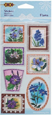 Набор наклеек фактурные Flora, 9.5 * 17.5 см 7 шт. ZiBi