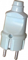 Вилка електрична ElectroHouse Garant із заземленням 16А IP22 пластик білий