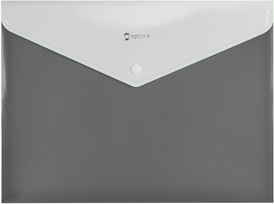 Папка-конверт А4 непрозора на кнопці Смуга сіра Optima O31315-10