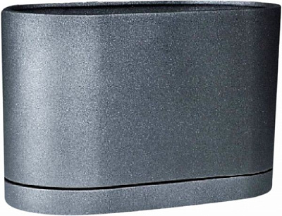 Горшок керамический Larsan с поддоном высокий овальный 8 л графитовый 