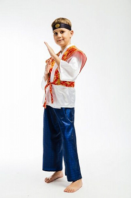 Костюм карнавальний КАРНАВАЛІЯ Самурай р.122-128 синій із білим