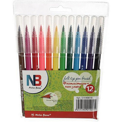 Фломастери Brush 12 шт Nota Bene