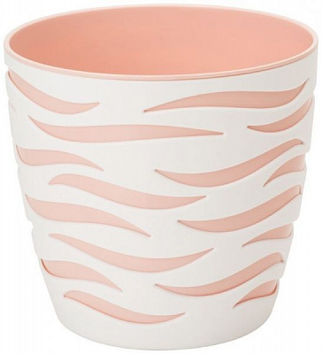 Горшок пластиковый Form Plastic Сахара-Дуо-14 круглый 1,65л белый/нюд (4400-011+066W) 