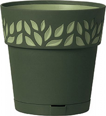Горшок пластиковый Stefanplast Opera Orfeo круглый 7,5л темно-зеленый (94102) 