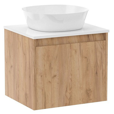 Тумба подвесная Imprese Bilovec 70 см f3276Dr со столешницей и умывальником, дуб крафт