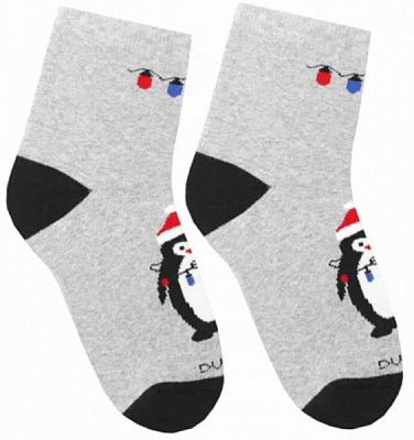 Шкарпетки дитячі для дівчатокдля хлопчиків Duna новорічні 4022 р.12 сірий