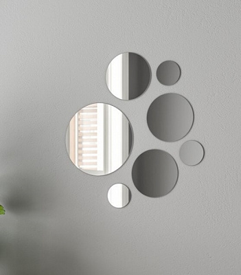 Дзеркало 4 шт. d15/8/6/3 см срібний