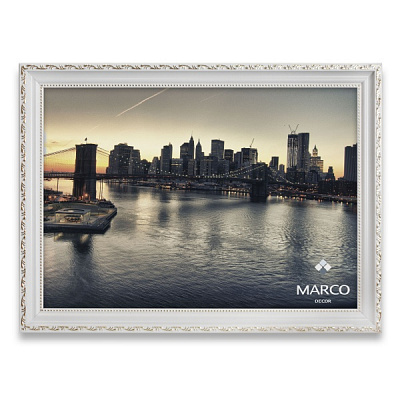 Рамка для фотографии со стеклом MARCO decor 2415 1 фото 30х40 см белый с золотистым 