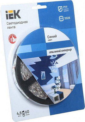 Стрічка світлодіодна IEK LSR-3528B60 4.8 Вт IP20 12 В синій