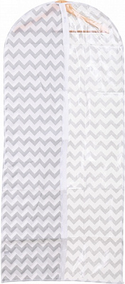 Чехол для одежды Шеврон Vivendi 135x60 см белый с серым