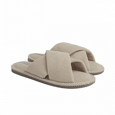 Тапки домашние Twins HS-VL вельвет Х 12479 р.40 молочный