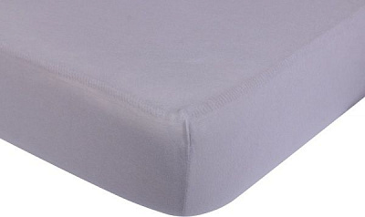 Простынь на резинке трикотажная 160x200 см серый Homeline 