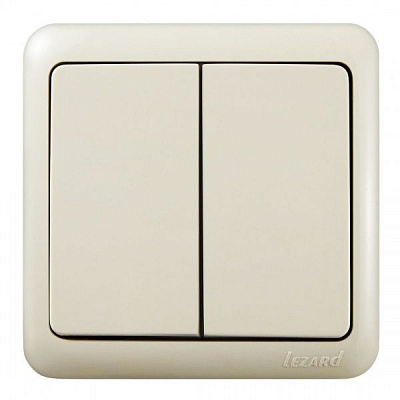Вимикач двоклавішний Lezard Viola 10 А 250В кремовий 751-0300-101
