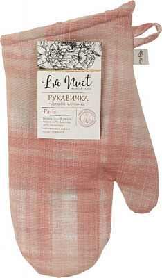 Прихватка-рукавиця Paris Клітинка 18x31 см теракот La Nuit