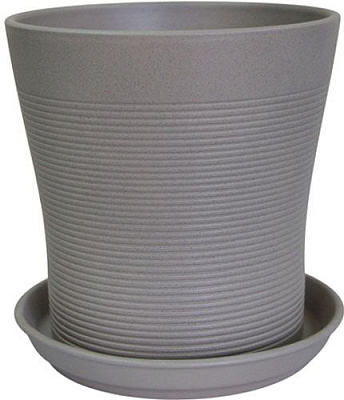 Горщик керамічний Оріана-Запоріжкераміка Вуаль різний крошка круглий 2,3л капучино (071-0-044)