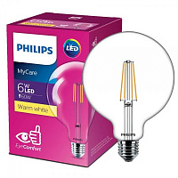 Лампа светодиодная Philips Classic 6 Вт G120 прозрачная E27 220 В 3000 К 