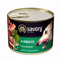 Корм влажный для взрослых собак для всех пород Savory 4 вида мяса 200 г