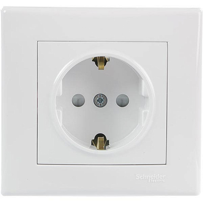 Розетка із заземленням Schneider Electric Sedna 5 шт. зі шторками білий SDN3009121