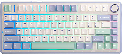 Клавіатура бездротова Aula F75 Gasket Greywood V3 switch Hot-Swap (6948391208640) white