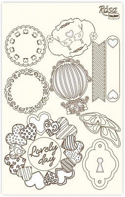 Чипборд для скрапбукинга Floral Poem 4 12,8х20 см 94232037 Rosa Talent