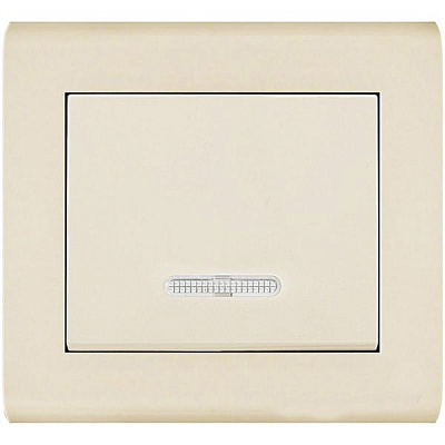 Вимикач одноклавішний Makel Manolya з підсвіткою 10 А 250В слонова кістка 41010021