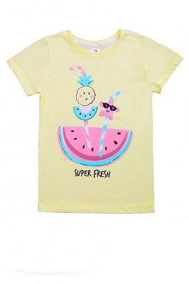 Футболка для девочек Luna Kids с принтом Super Fresh р.98 ваниль 