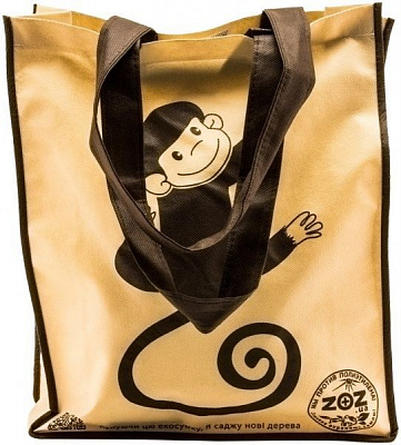 Экосумка ZOZ Обезьяна бежевый с черным 