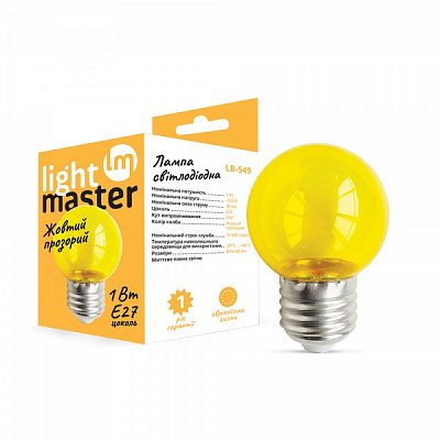 Лампа светодиодная LightMaster LB-549 1 Вт G45 желтая E27 230 В 