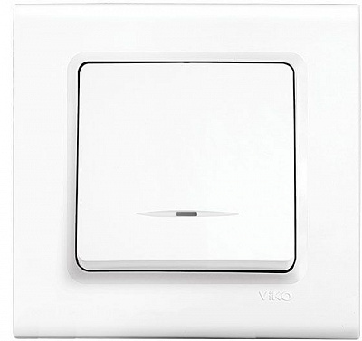 Выключатель одноклавишный Viko Linnera с подсветкой 10 А 250В белый 90400019