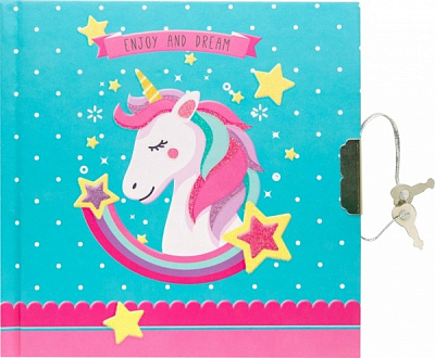 Блокнот дитячий на замочку Єдиноріг з зіркою 481957-U Malevaro