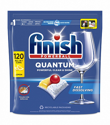 Капсулы для посудомоечных машин Finish Quantum Powerball Лимон 120 шт.