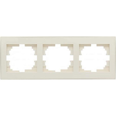 Рамка трехместная Lezard Rain с боковой вставкой горизонтальная кремовый 703-0303-148