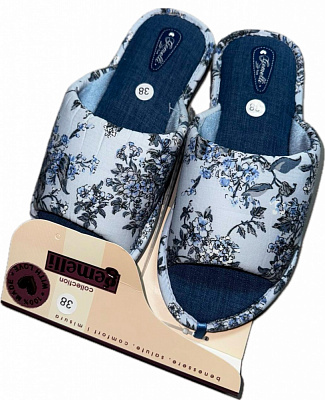 Капці домашні Gemelli Квіти р.38 блакитний