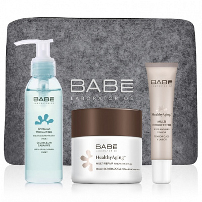 Набор подарочный BABE Laboratorios Антивозрастной по уходу за кожей с косметичкой в подарок