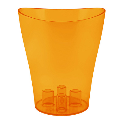 Кашпо пластиковое Алеана Ника PS круглый 2л оранжевый прозрачный (114051) 