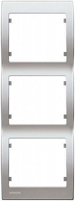 Рамка трехместная Siemens Iris вертикальная алюминий меркурий G-S18103-MA