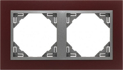 Рамка двухместная Efapel ANIMATO Logus универсальная красный/металлик графит 90920 TBS