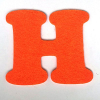 Буква Н 2 мм, 7,5 см оранжевый