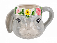 Чашка Flower Bunny 400 мл сірий Lefard