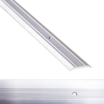 Порожек алюминиевый 5-А Лугалпроф профилированный с отверстиями 3х25x900 мм серебро