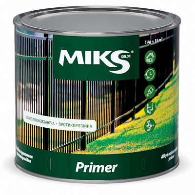 Ґрунтовка антикорозійна MIKS Color чорна мат 2,5кг