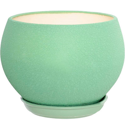 Горщик керамічний Оріана-Запоріжкераміка Куля шовк круглий 4,1л оливковий (037-1-133)