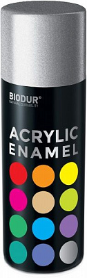 Эмаль акриловая Biodur RAL 9006 серебристый высокий глянец 400 мл