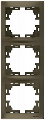 Рамка трехместная Lezard MIRA вертикальная светло-коричневый 701-3100-153