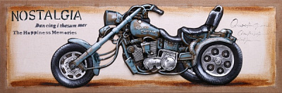 Картина Ретро мото 150x50 см F713C