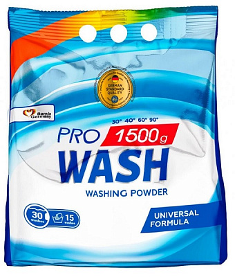 Порошок для машинной и ручной стирки Pro Wash 1,5 кг