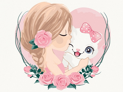 Картина за номерами Кицькина любов PKBS7116 30x40 см Brushme