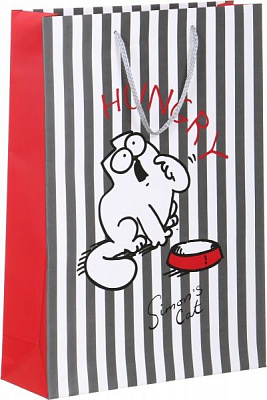 Пакет паперовий Simon's Cat 45х32х11 см у смужку